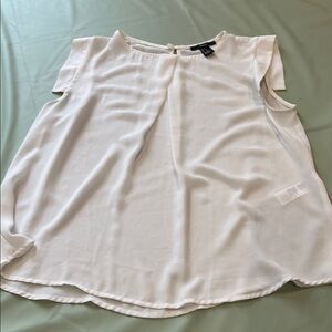 Forever 21 White Sleeveless Boxy Blouse